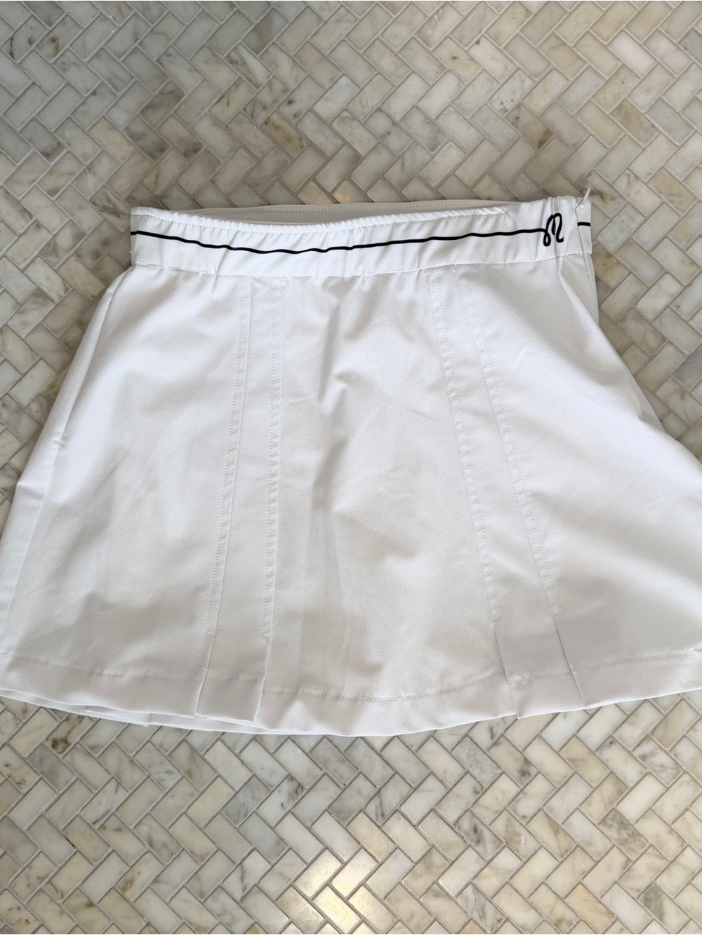 Malbon Golf White Skirt with Black Trim